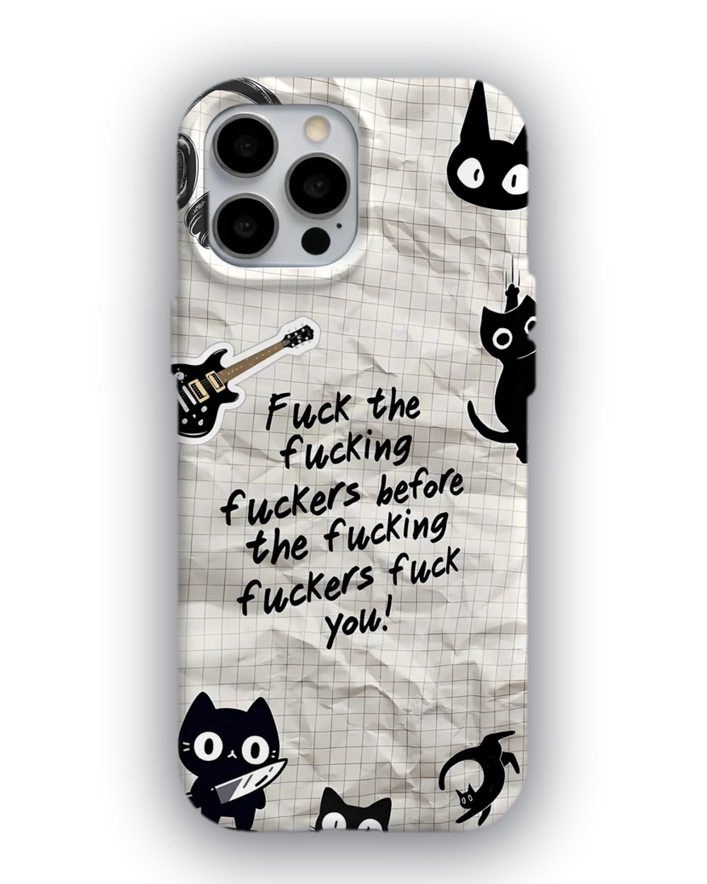 Siyah Kedi Mizah telefon kılıfı