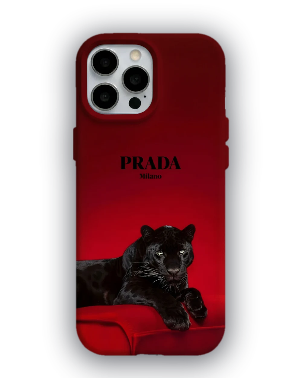 Prada Siyah Panter telefon kılıfı