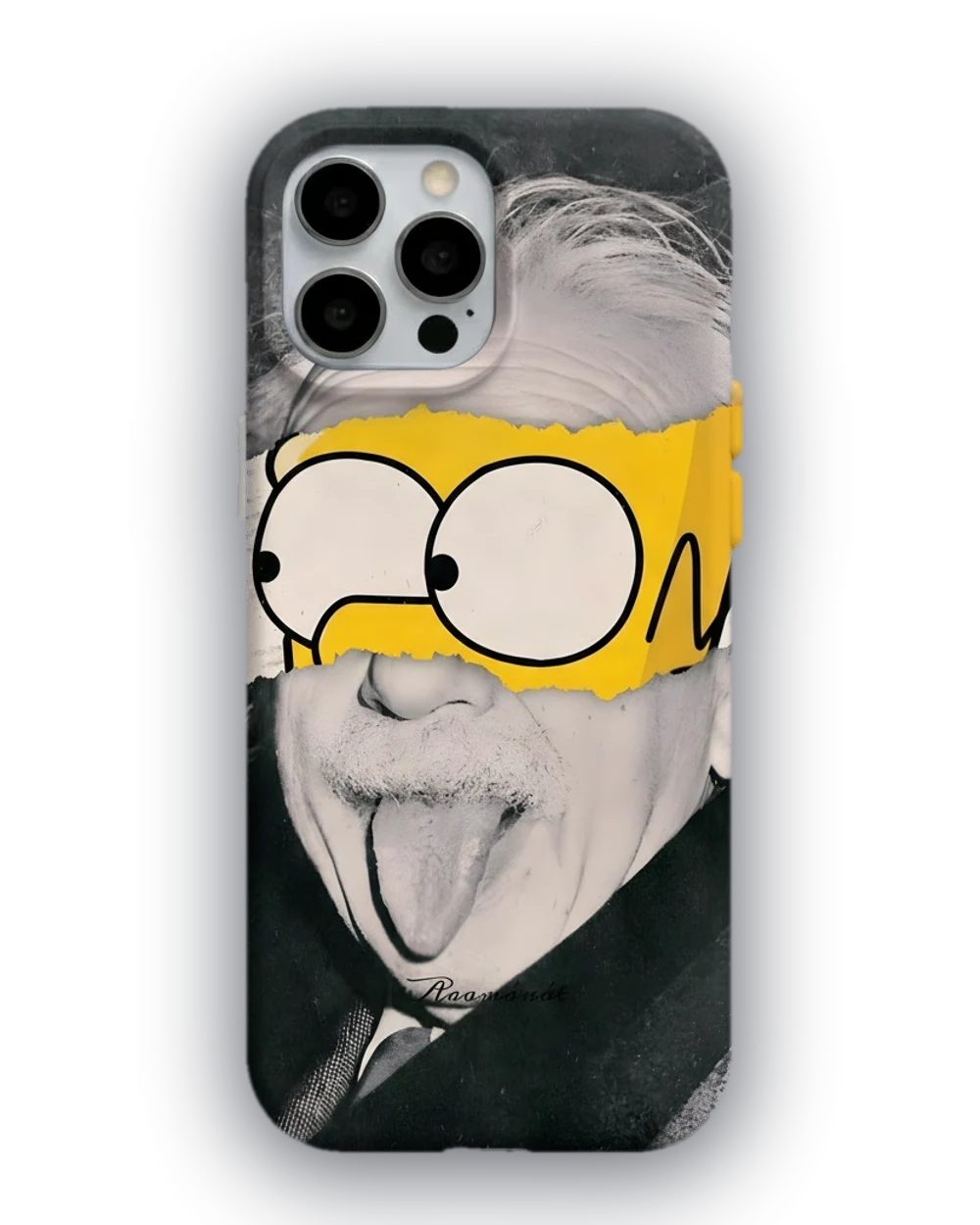 Einstein Sarı Gözlük telefon kılıfı