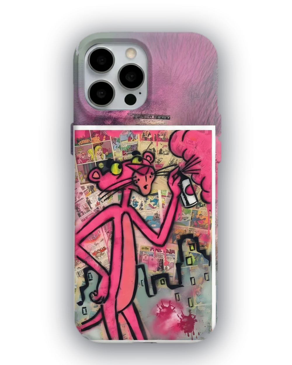 Pembe Panter Grafiti telefon kılıfı