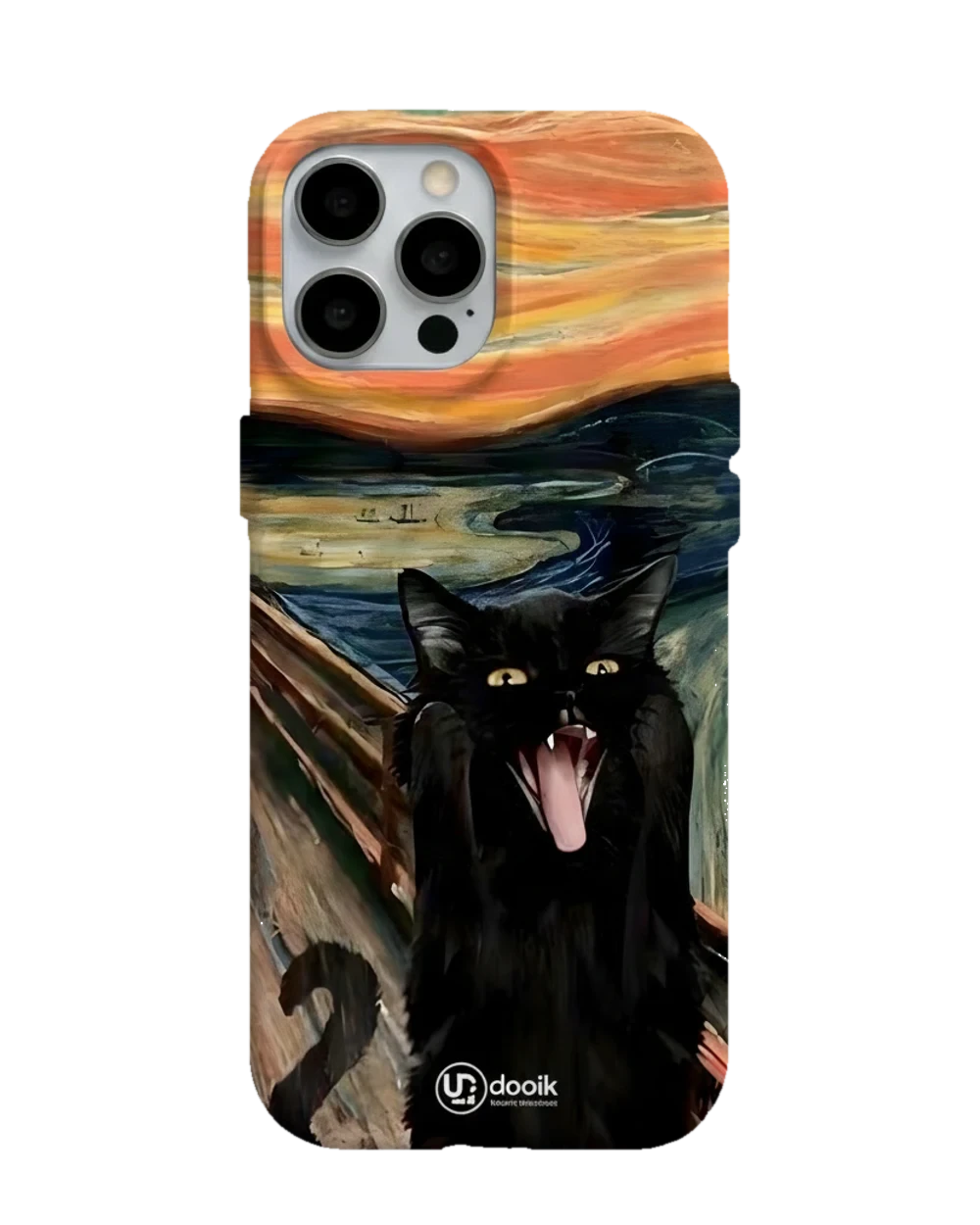 Çığlık Atan Kara Kedi telefon kılıfı