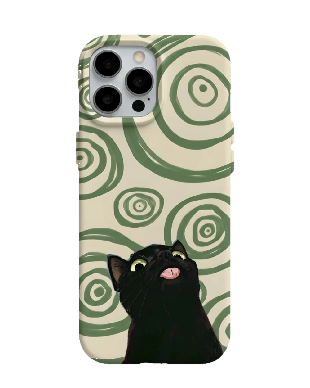 Spiral Kara Kedi telefon kılıfı