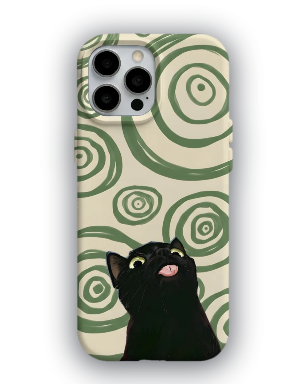 Spiral Kara Kedi telefon kılıfı