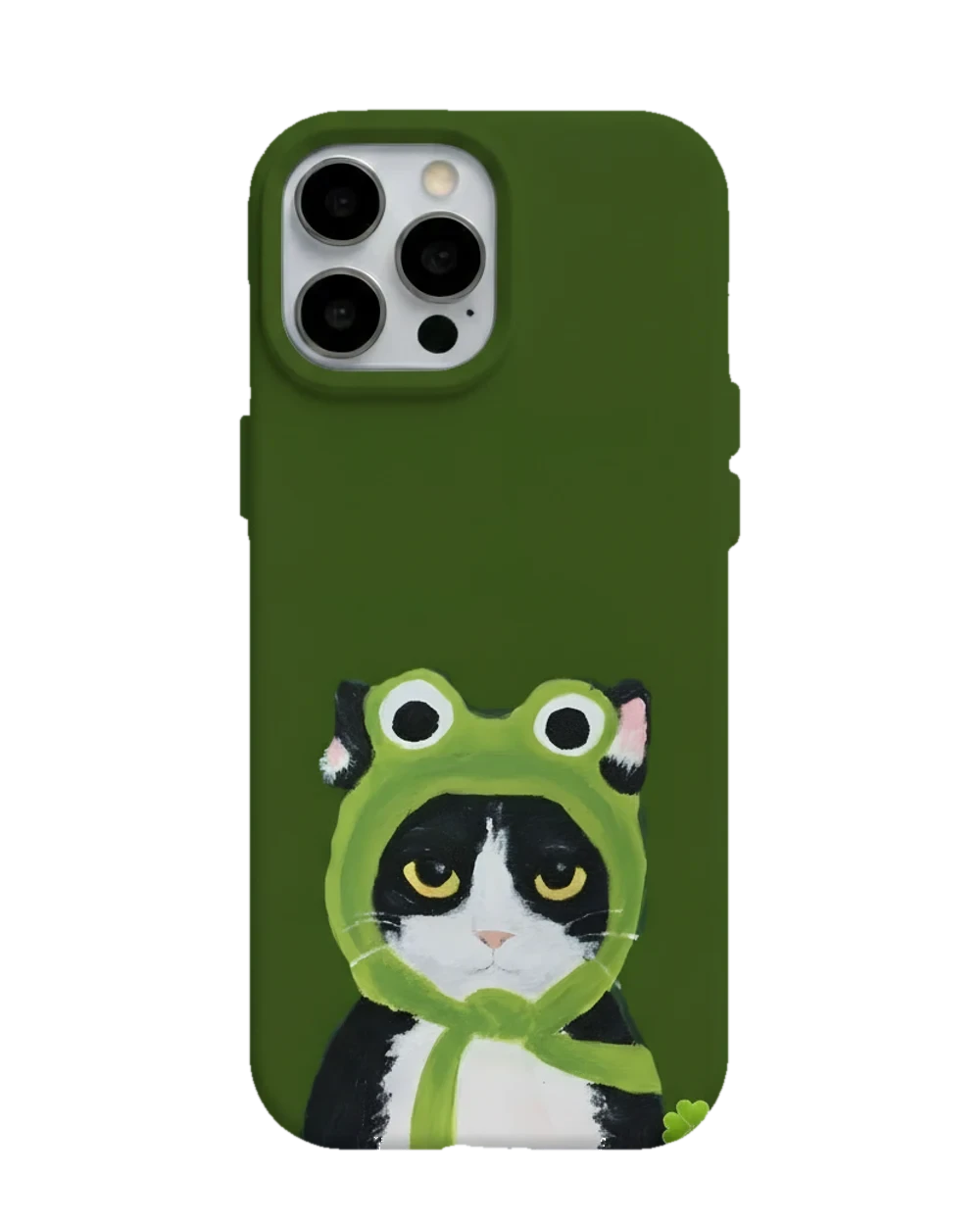 Kurbağa Şapkalı Kedi telefon kılıfı
