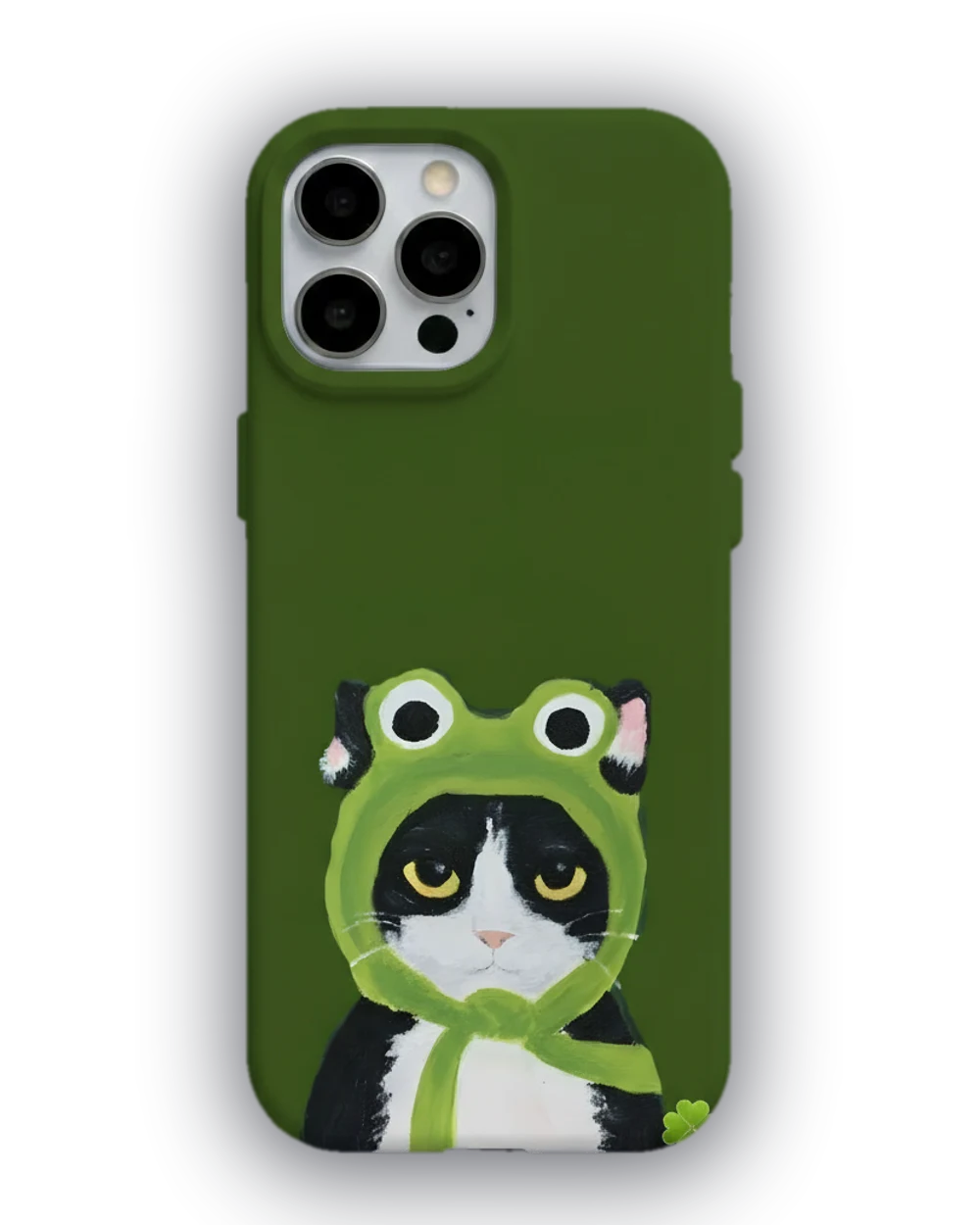 Kurbağa Şapkalı Kedi telefon kılıfı