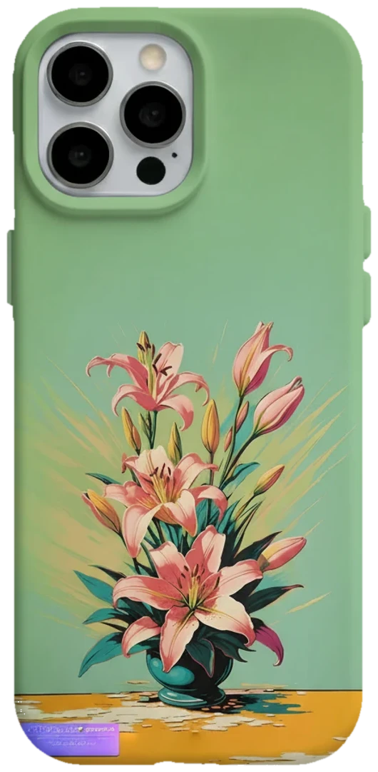 Vazoda Zambaklar telefon kılıfı