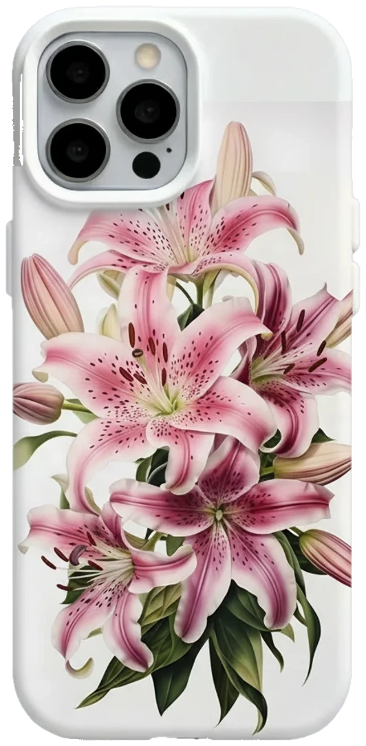 Beyaz Zambak Buketi telefon kılıfı