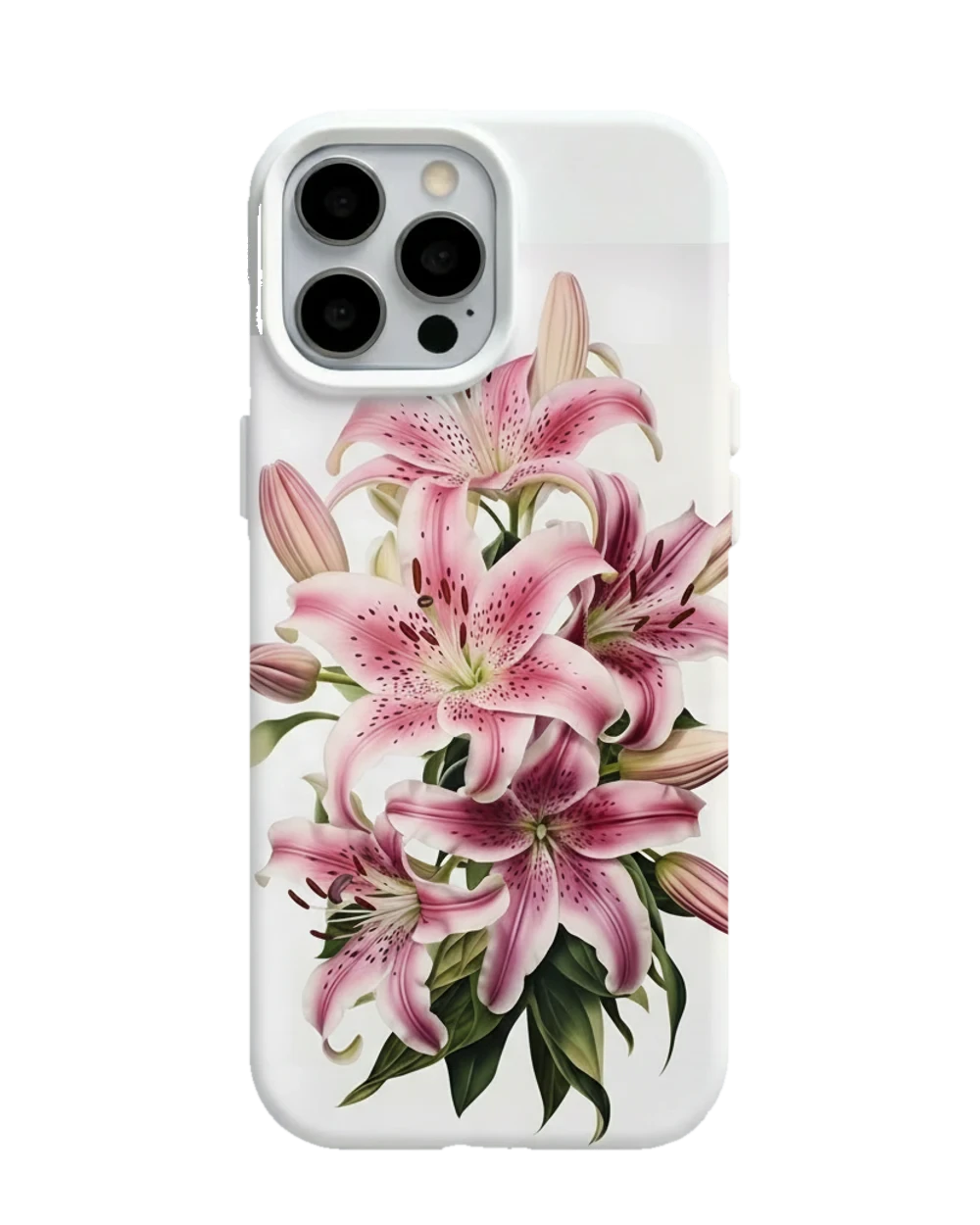 Beyaz Zambak Buketi telefon kılıfı