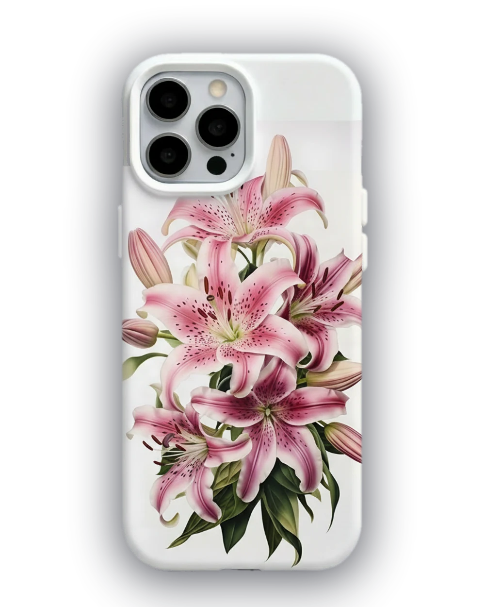 Beyaz Zambak Buketi telefon kılıfı