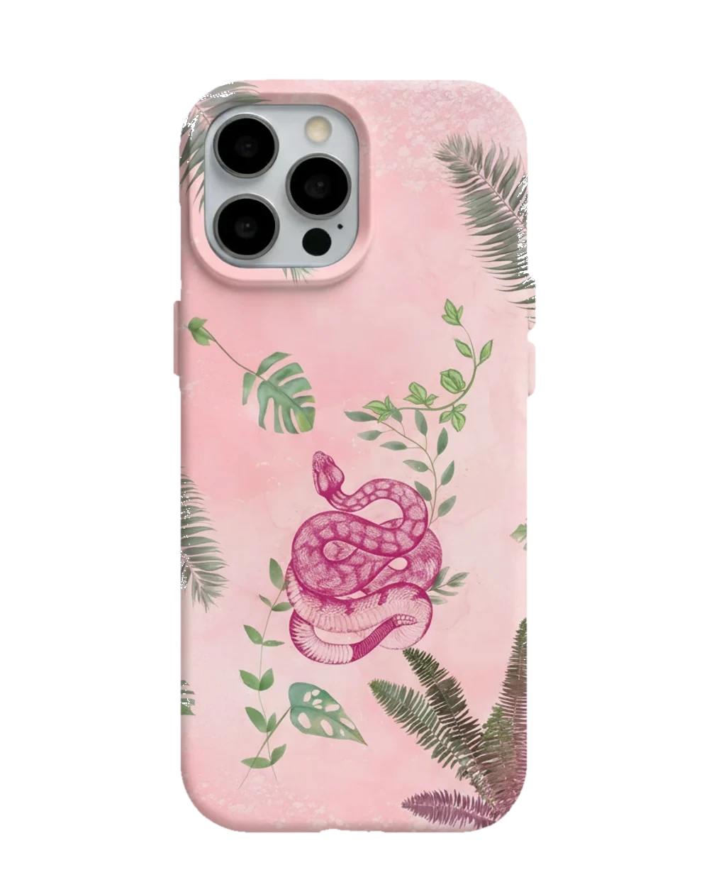 Pembe Botanik Yılan telefon kılıfı
