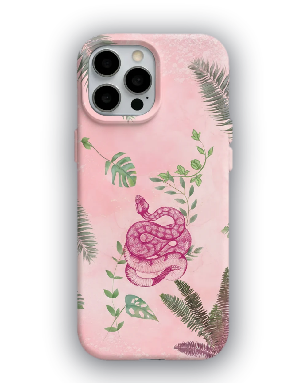 Pembe Botanik Yılan telefon kılıfı