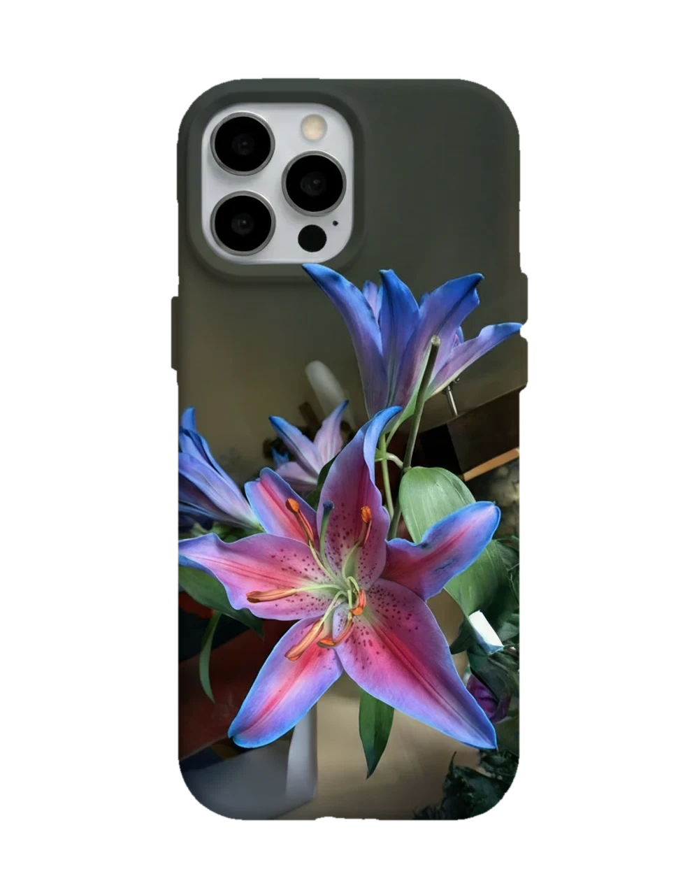 Mavi Zambak telefon kılıfı