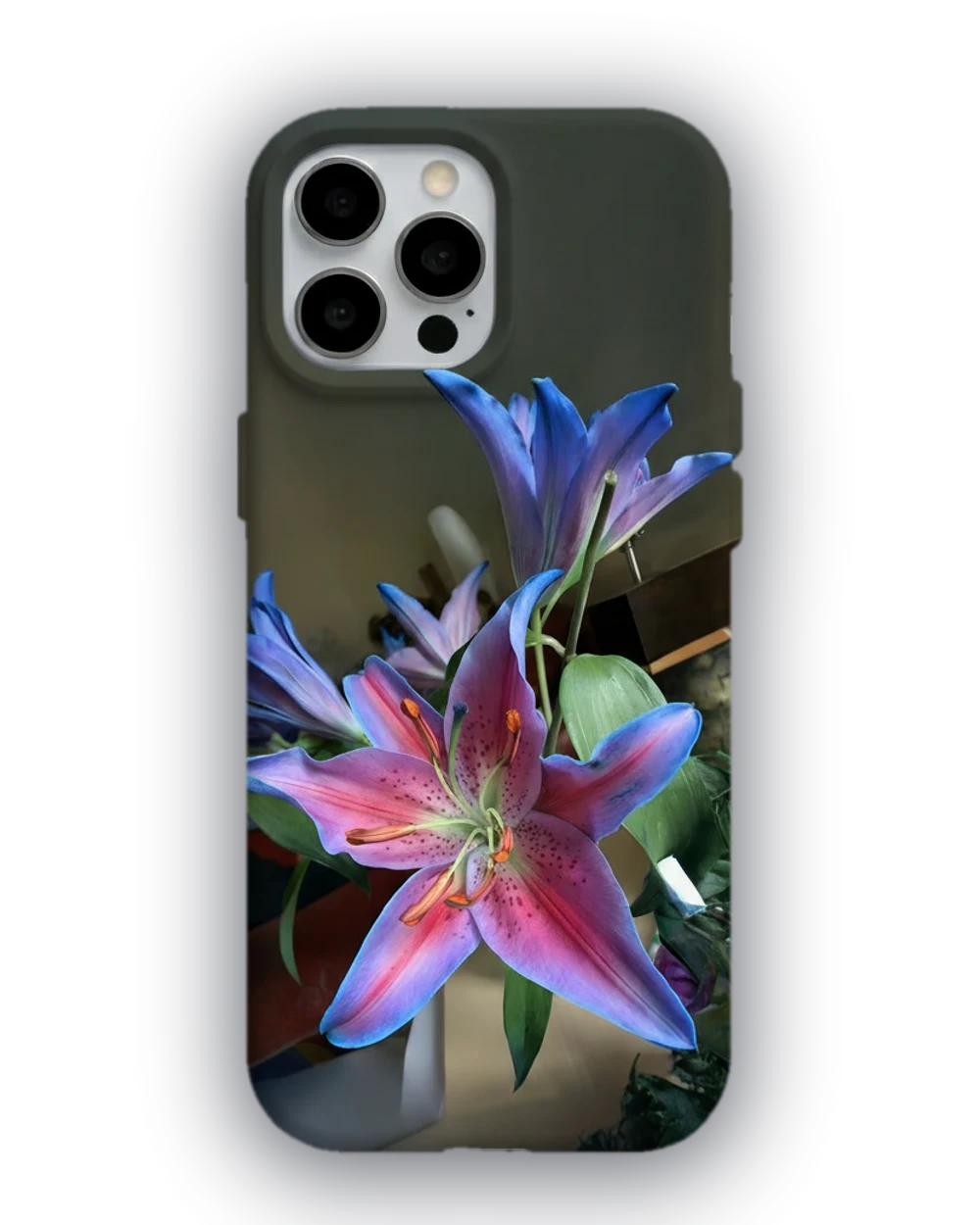 Mavi Zambak telefon kılıfı
