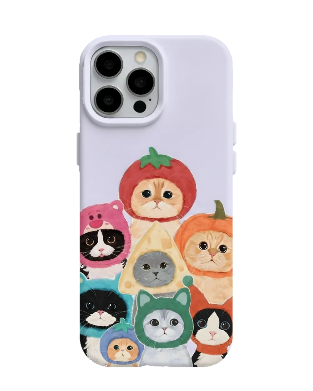 Meyve Şapkalı Kediler telefon kılıfı