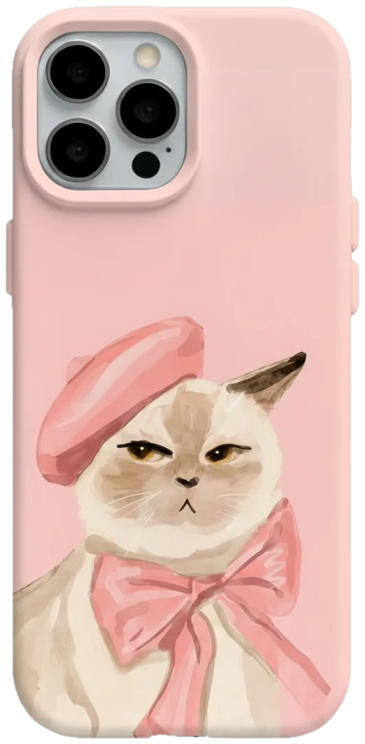 Bereli Fiyonklu Kedi telefon kılıfı