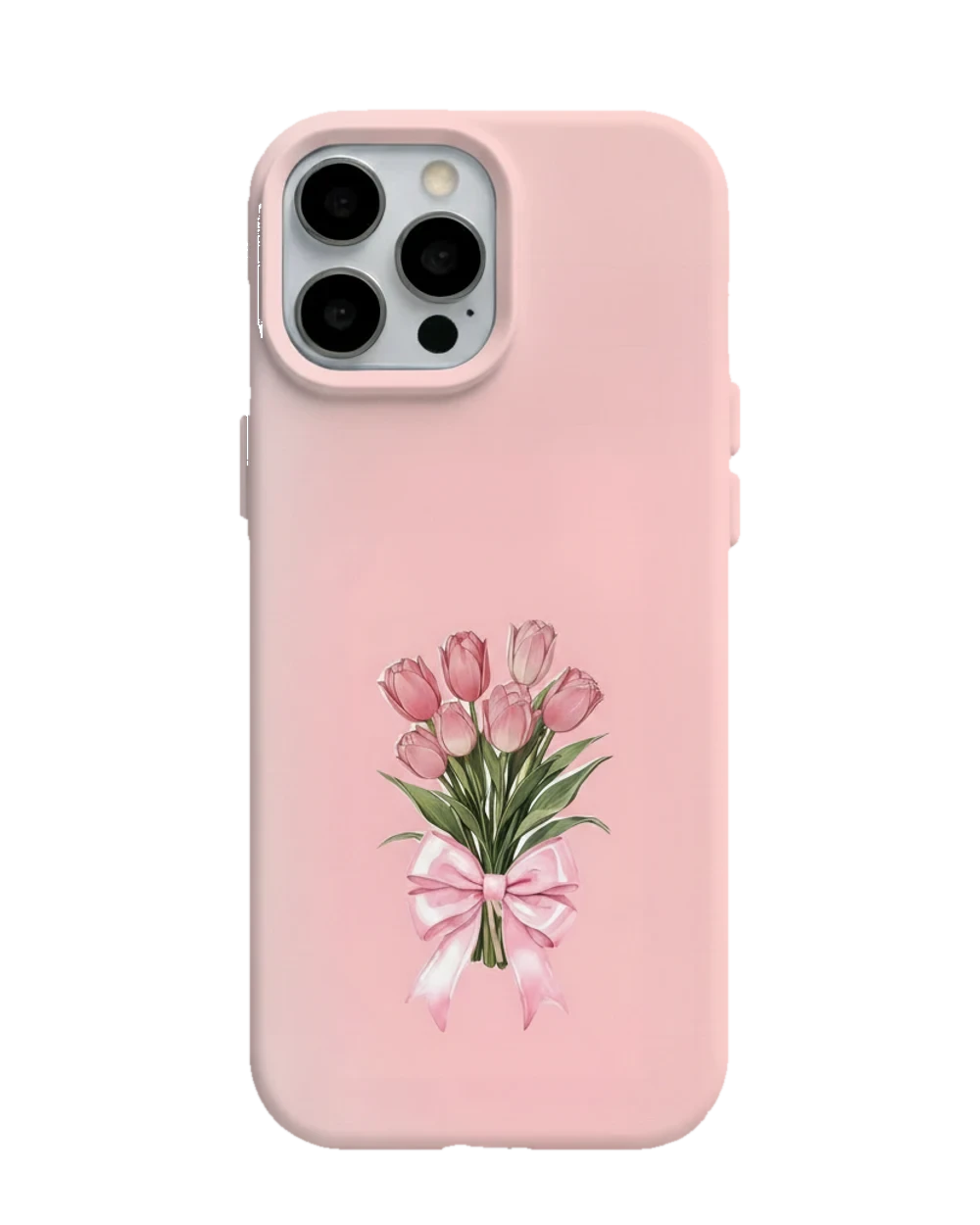 Fiyonklu Lale Buketi Pembe telefon kılıfı