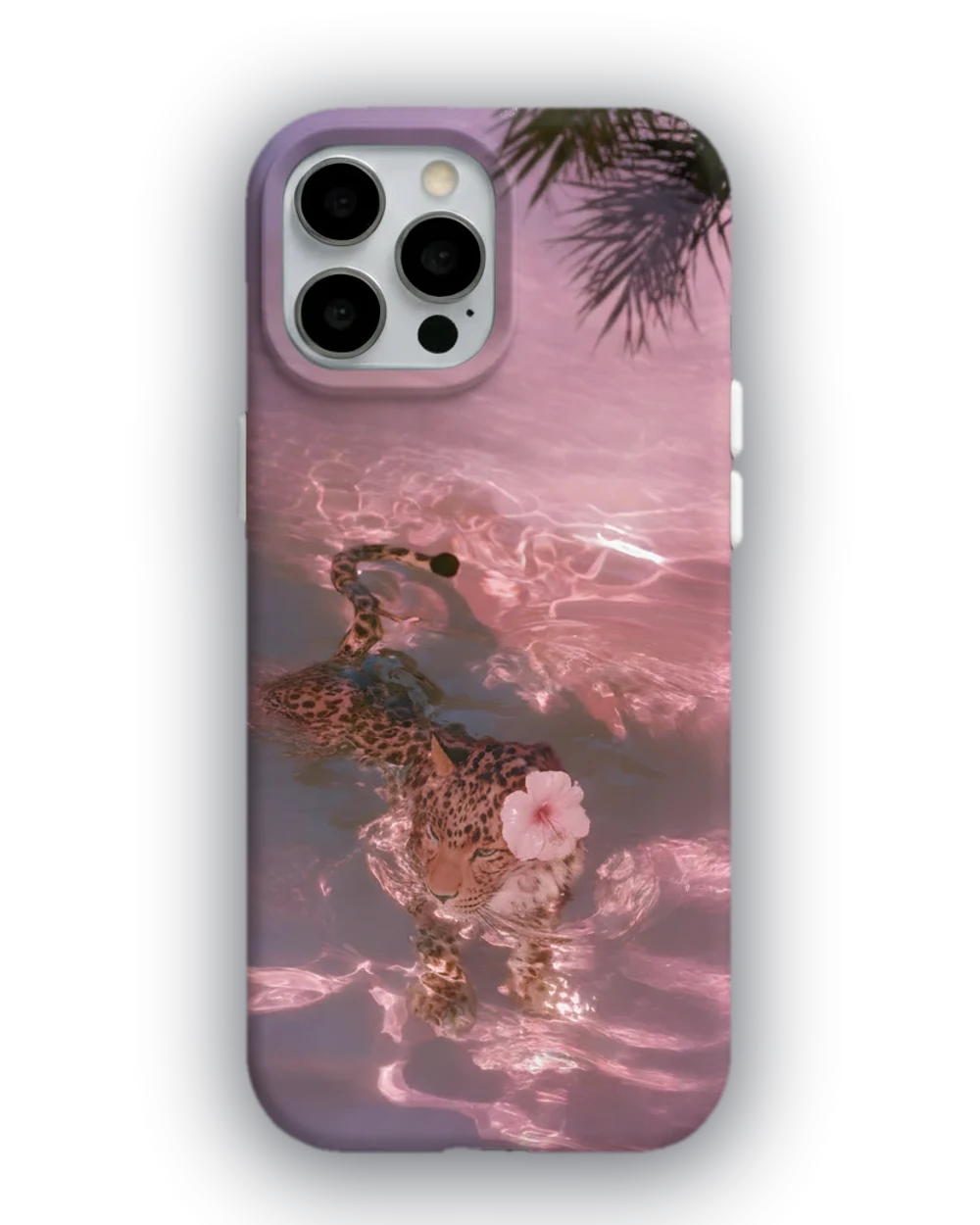 Pembe Suda Leopar telefon kılıfı