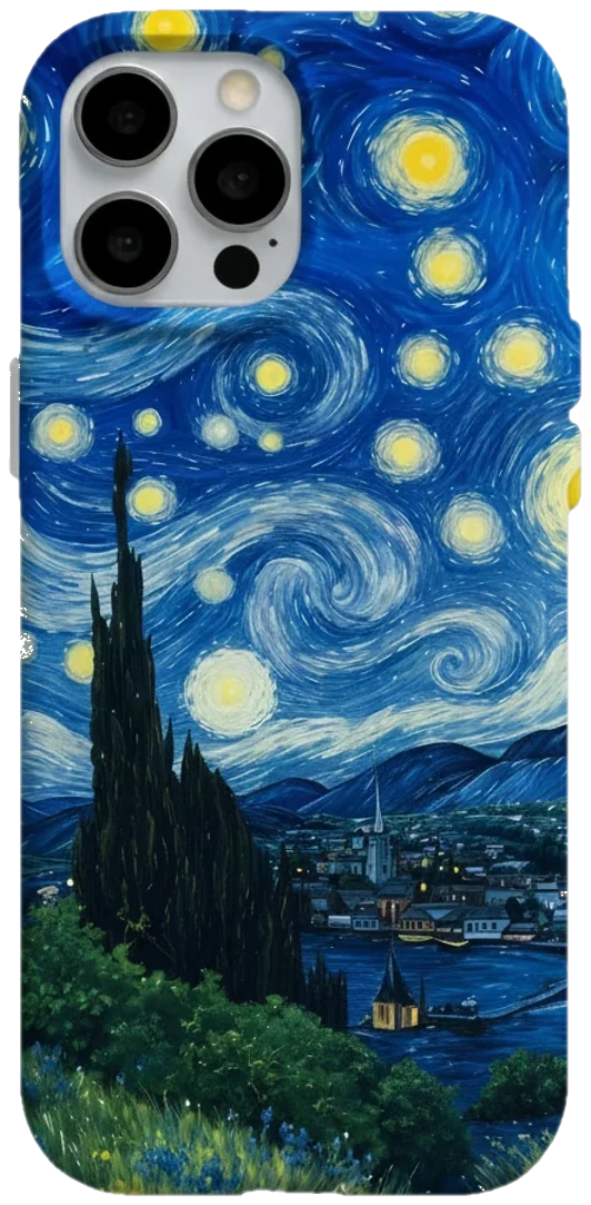 Yıldızlı Gece telefon kılıfı