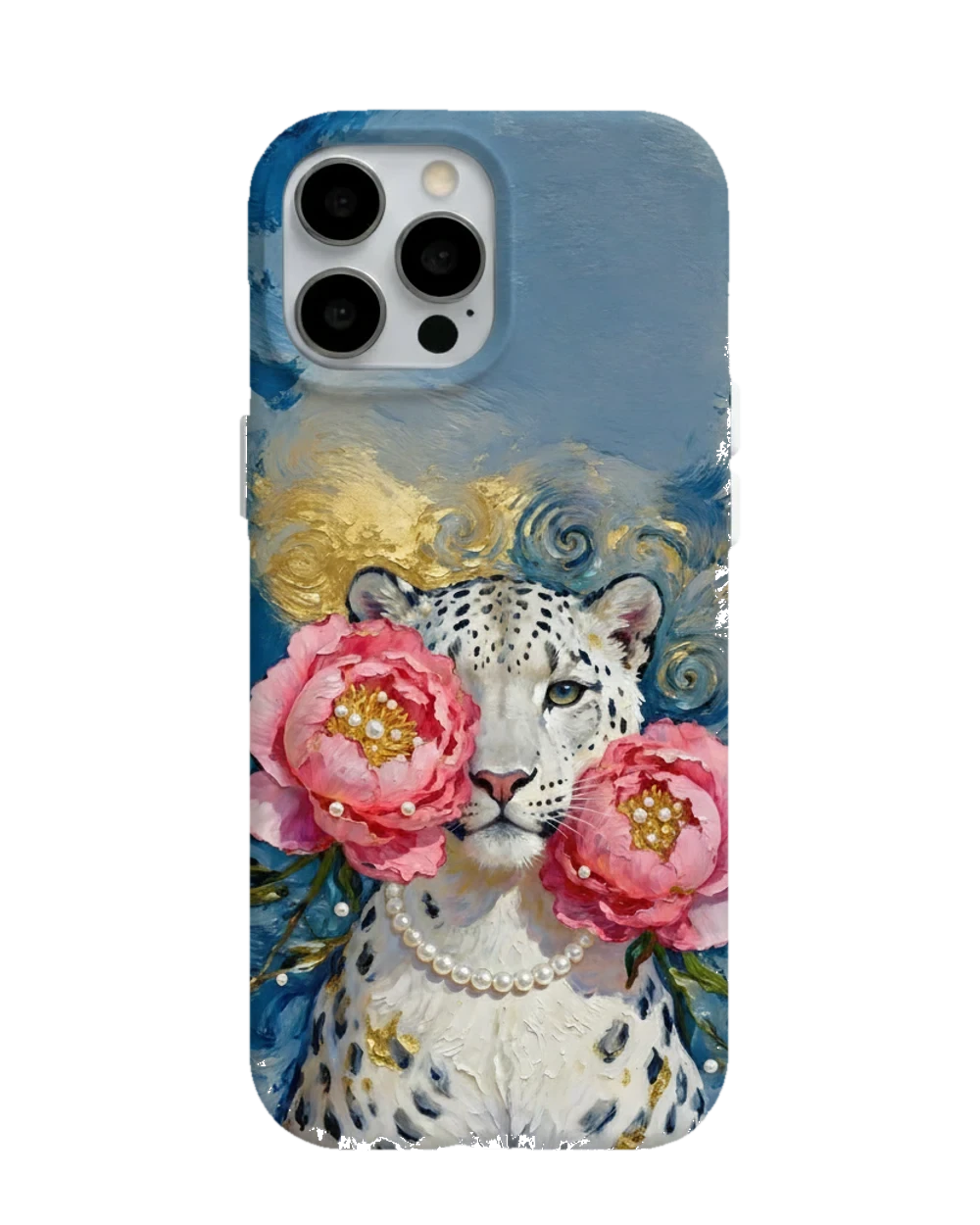 Şakayıklı Kar Leoparı telefon kılıfı