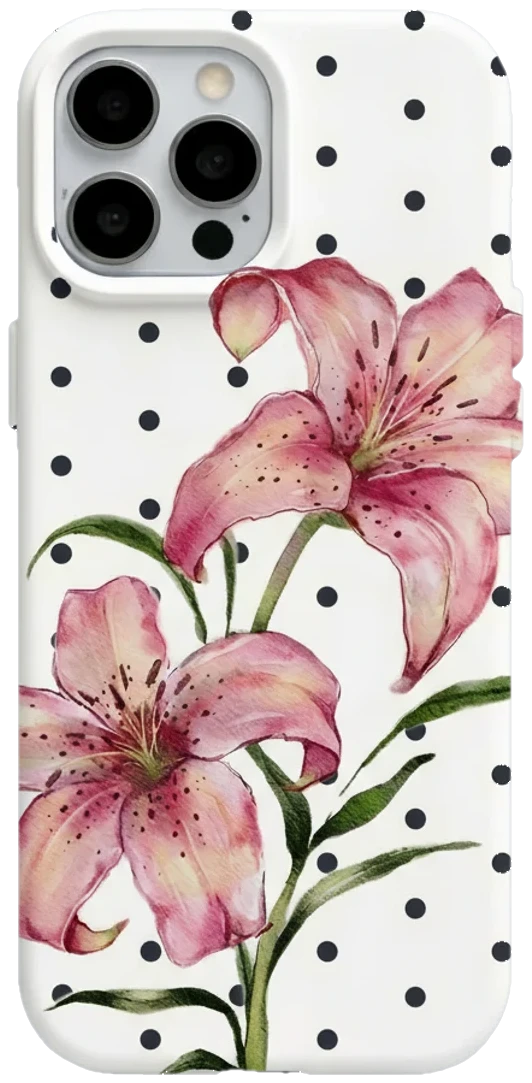 Puantiyeli Zambak telefon kılıfı